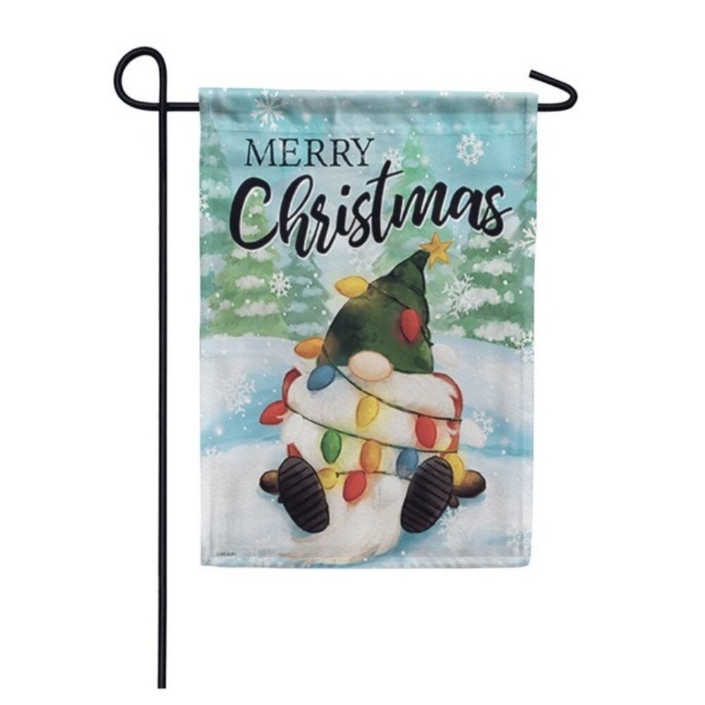 Christmas Garden Flag  Winter Gnome 13" x 18" Holiday Decor yard